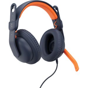 Logitech - Zone Learn - Bedrade Headset - Blauw, Oranje - Gerecycled Materiaal, Plug-and-Play, Militair Standaard 810G