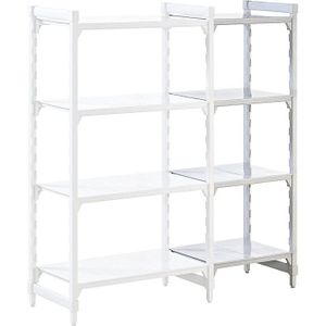 Kunststof inhaakstellingsysteem PREMIUM, legbord b x d = 600 x 500 mm, aanbouwstelling, breedte 635 mm, legbord glad