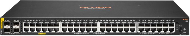 Hewlett Packard Enterprise HPE Aruba 6100 - Switch 48G - Gigabit Ethernet - 4 SFP+