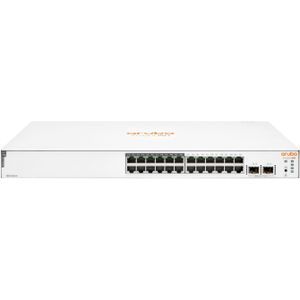 Aruba Instant On 1830 24-Port Gb | 12-Port Class 4 PoE Smart Switch (195W) - 24x 1G | 2X SFP | EU Europe Cord (JL813A#ABB)