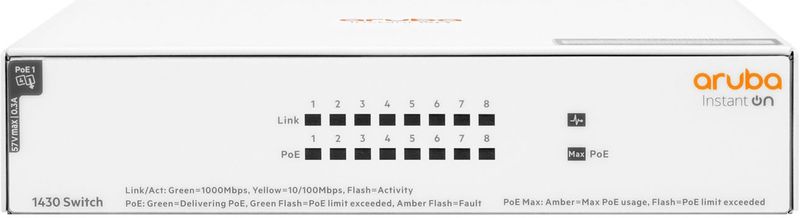 Basis-Switch - RJ-45 Ethernet - Gigabit - 8 Poorten - 177x150x37 mm