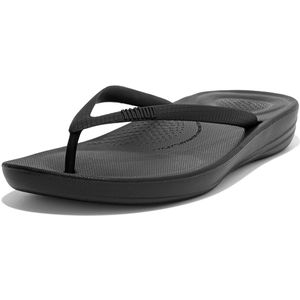 Fitflop Iqushion Ergonomische teenslippers voor dames, Zwart