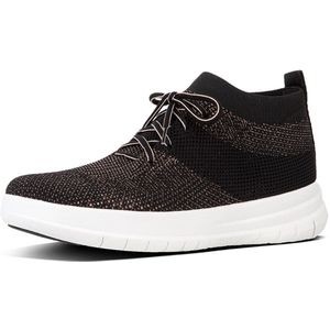 FitFlop - Uberknit Slip-On High Top Sneaker - Sneaker laag gekleed - Dames - Maat 36 - Zwart;Zwarte - J30-501 -Black/Bronze Metall