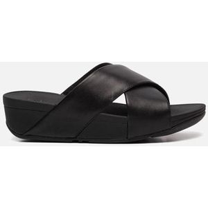 FitFlop Lulu - Gezondheidsslippers met Brede Bandjes in Zwart