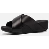 FitFlop - Lulu Cross Slide Sandals - Zwart - Leer - Microwobbleboard Zool