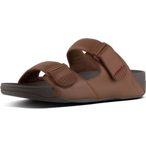 FitFlop - Gogh Moc Slide In Leather - Slipper - Dark Tan - Leer