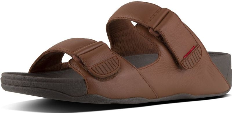 FitFlop - Gogh Moc Slide In Leather - Slipper - Dark Tan - Leer