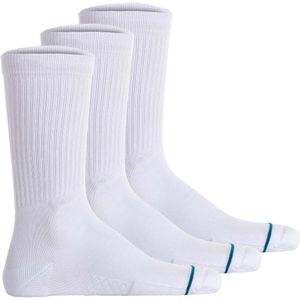 Stance Crew Sock - Icon - Set van 3 stuks, wit, medium