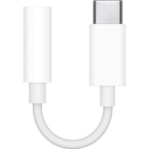 Apple - MU7E2ZM/A - USB-C naar 3,5 mm Hoofdtelefoonadapter - Wit - Compatibel met Diverse Apparaten
