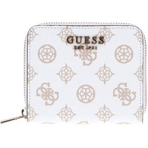 GUESS portemonnee Laurel met logoprint wit/roze