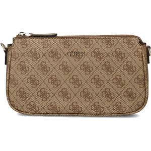 Guess Kleine Crossbodytas / Schoudertas Dames - Noelle - Logo Print - Bruin
