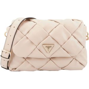 Guess Zaina Flap Shoulder Bag - Stone