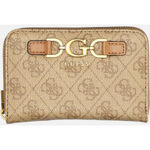 Guess Dagan SLG Medium Zip Around Dames Portemonnee - Latte Logo - One Size