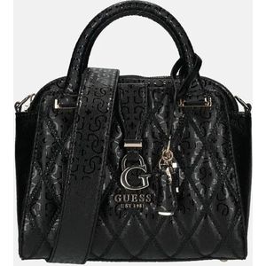 Guess Adi Small Satchel Dames Handtas - Zwart - One Size