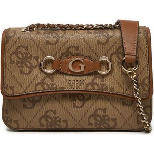 GUESS Schoudertas Izzy Convertible Xbody Flap Bag Latte Logo Taupe