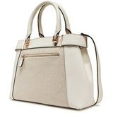 GUESS Handtas Schoudertas Anadela Three Compartment Satchel Bag Natural / Cream White Crème