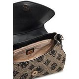 GUESS Schoudertas Beyza Flap Shoulder Bag Black Logo Beige