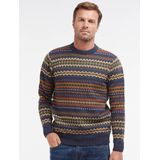 Barbour - Case Fairisle - Pullover - Donkerblauw - 100% Wol - Modern-Fit