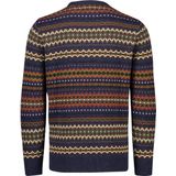 Barbour - Case Fairisle - Pullover - Donkerblauw - 100% Wol - Modern-Fit