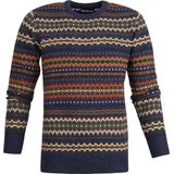 Barbour - Case Fairisle - Pullover - Donkerblauw - 100% Wol - Modern-Fit