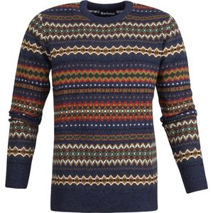 Barbour - Case Fairisle - Pullover - Donkerblauw - 100% Wol - Modern-Fit