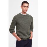 Barbour - Horseford Crew - Gebreide Trui - Olive - Regular Fit - 100% Lamswol