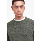 Barbour - Horseford Crew - Gebreide Trui - Olive - Regular Fit - 100% Lamswol
