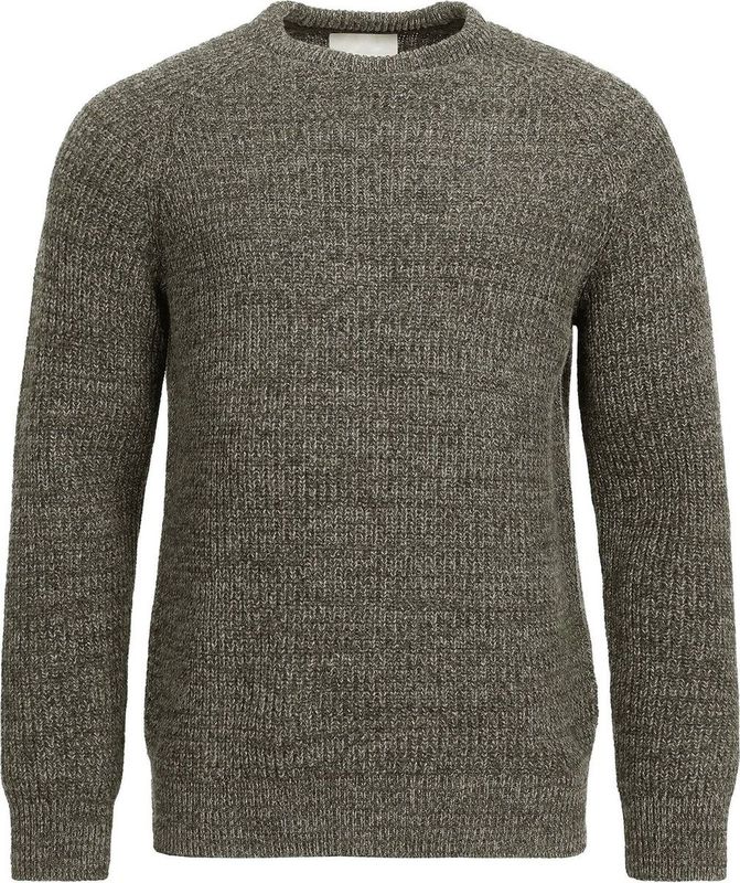 Barbour - Horseford Crew - Gebreide Trui - Olive - Regular Fit - 100% Lamswol