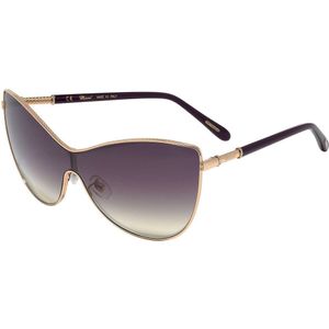 Chopard, Accessoires, Dames, Geel, ONE Size, Gouden spiegelzonnebril met paars glas