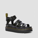 Dr. Martens Blaire sandalen met enkelbandjes voor dames, zwart zwart patent lamper 001, 37 EU