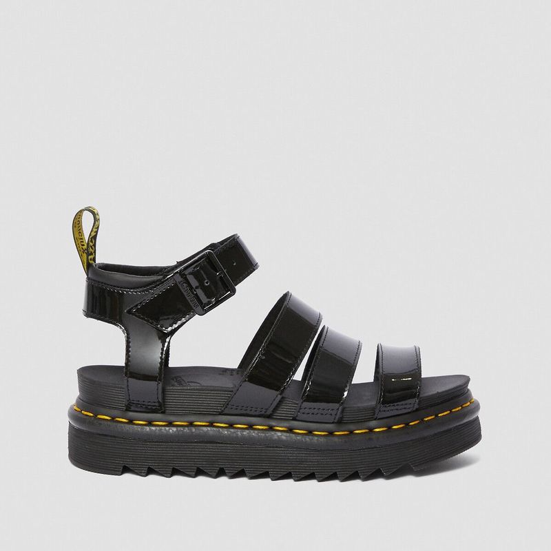 Dr. Martens - BLAIRE BLACK PATENT LAMPER - Sandalen - Zwart