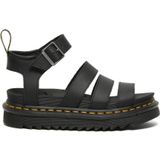 Dr. Martens, Zwarte Leren Sandalen met Verstelbare Enkelband Zwart, Dames, Maat:38 EU