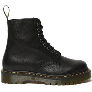 Dr. Martens, Schoenen, Dames, Zwart, 38 EU, Zwarte Leren Laarzen met Gouden Details