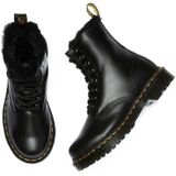 Dr. Martens, 1460 Serena Gevoerde Laarzen met Nepbont Zwart, Dames, Maat:36 EU