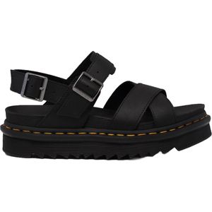 Dr Martens DVOSS II BLACK HYDRO LEATHER - Platte sandalenDames Sandalen - Kleur: Zwart