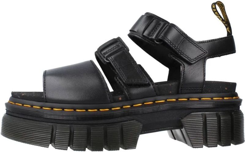 Dr. Martens Ricki Nappa Lux Leren Platform Met 3 Banden Sandalen in Zwart, Grootte: 36