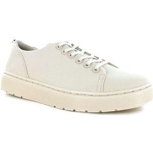 Dr. Martens Gymnastiekschoenen voor heren Sneakers, Perkament Beige 10 oz Canvas & Perkament Beige Gemalen Gecoat Leer, 42 EU