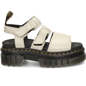 Dr. Martens Ricki Nappa Lux Leren Platform Met 3 Banden Sandalen in Room/Grijs, Grootte: 36