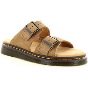 Dr. Martens - Josef Slide - Teenslippers - Beige - Textured Nubuck - Verstelbare Bandjes