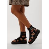 Dr. Martens Olson Sandalen - Zwart - Tumbled Nubuck - Gladiatorstijl met Rits