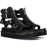 Dr. Martens Olson Sandalen - Zwart - Tumbled Nubuck - Gladiatorstijl met Rits