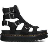 Dr. Martens Olson Sandalen - Zwart - Tumbled Nubuck - Gladiatorstijl met Rits
