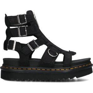 Dr. Martens Olson Sandalen - Zwart - Tumbled Nubuck - Gladiatorstijl met Rits