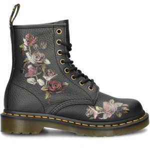 Dr. Martens - 1460 Decayed Roses - Leren Laarzen - Zwart - Klassiek Getrommeld Nappa