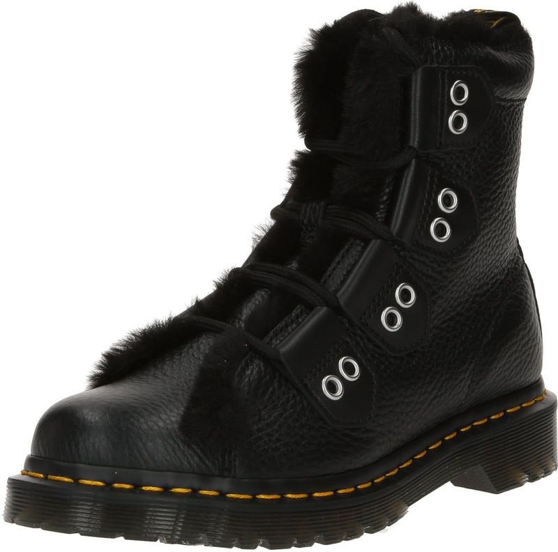 Dr. Martens - 1460 Veterlaarzen - Zwart - Imitatiebont - Leren