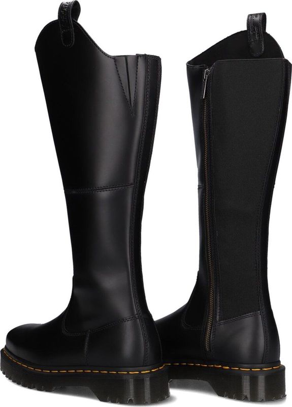 Dr. Martens Amaayah - Kniehoge Leren Rijlaarzen - Zwart - Orleans Leer