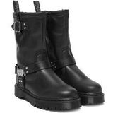 Dr. Martens Anistone Hi Biker Boots - Zwart - Leren - Verhoogde Bex Zool