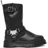Dr. Martens Anistone Hi Biker Boots - Zwart - Leren - Verhoogde Bex Zool