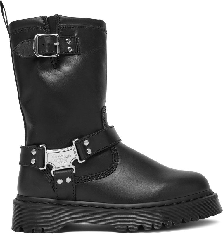 Dr. Martens Anistone Hi Biker Boots - Zwart - Leren - Verhoogde Bex Zool