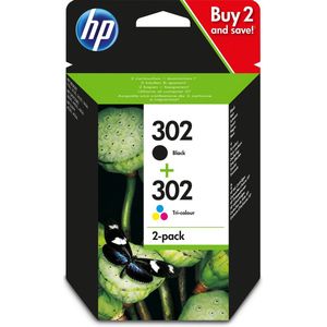 HP 302 2-pack Black/Tri-colour Original Ink Cartridges inktcartridge 2 stuk(s) Origineel Normaal rendement Zwart, Cyaan, Magenta, Geel